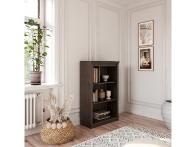 Estante de madeira com 1,19 m com acabamento liso na cor nibs / Coleção biblioteca